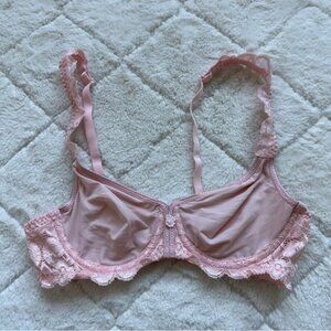 Victoria's Secret | Vintage Pink Micro Plush Lace Trim Bra | Size 34A